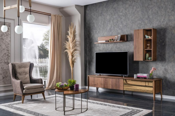 rtv Lowboard woonkamerset tv-standaard dressoir planken wandmeubel modern hout nieuw